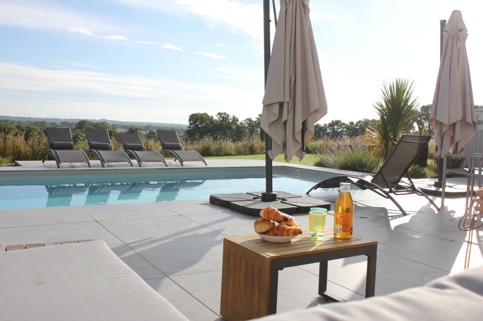 Villa De Groupe Avec Piscine, Jacuzzi Et Vue Nature Pierric Exterior photo